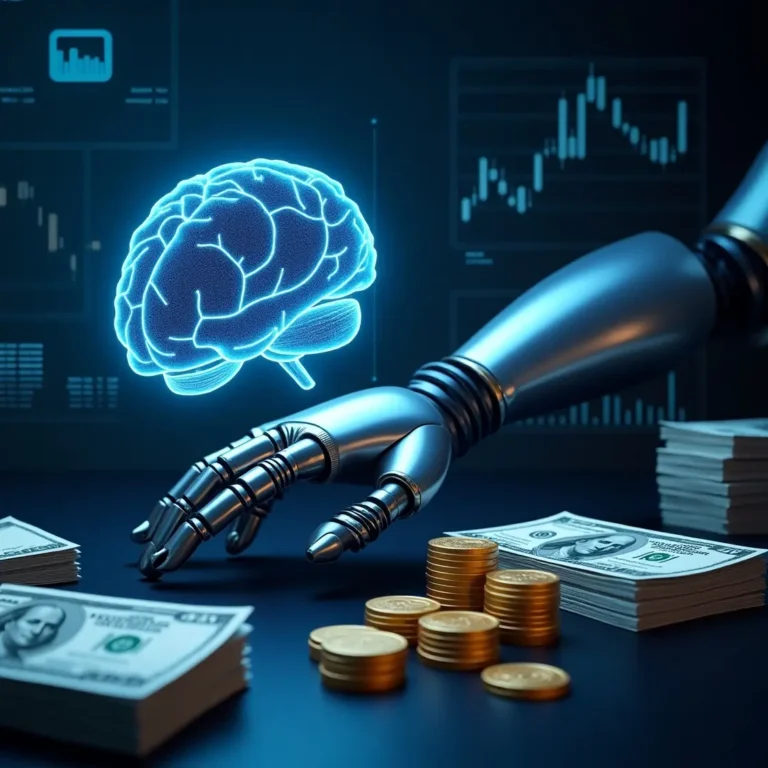 Futuristic AI environment concept for digital transformation in marketing